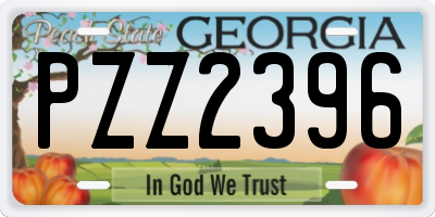 GA license plate PZZ2396