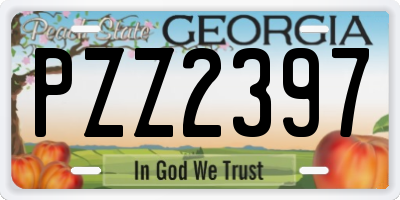 GA license plate PZZ2397