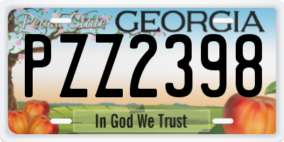 GA license plate PZZ2398