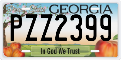 GA license plate PZZ2399