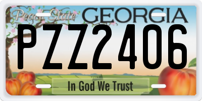 GA license plate PZZ2406