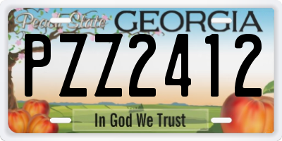 GA license plate PZZ2412