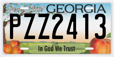GA license plate PZZ2413