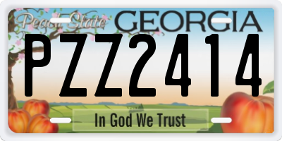 GA license plate PZZ2414