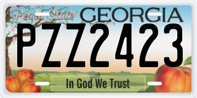 GA license plate PZZ2423