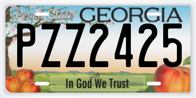 GA license plate PZZ2425