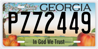 GA license plate PZZ2449