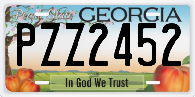 GA license plate PZZ2452
