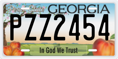 GA license plate PZZ2454