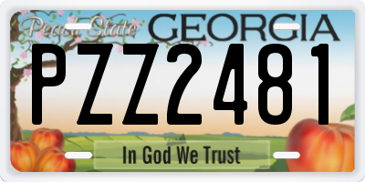 GA license plate PZZ2481