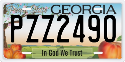 GA license plate PZZ2490