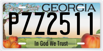 GA license plate PZZ2511