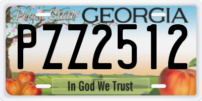 GA license plate PZZ2512