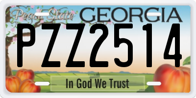 GA license plate PZZ2514