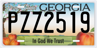 GA license plate PZZ2519