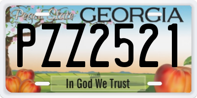 GA license plate PZZ2521