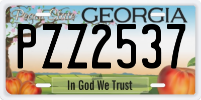 GA license plate PZZ2537