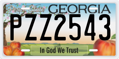 GA license plate PZZ2543