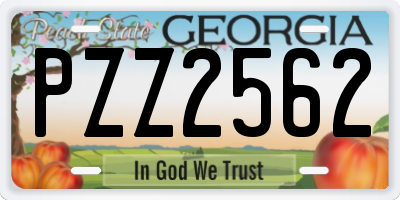 GA license plate PZZ2562