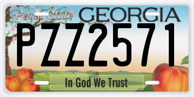 GA license plate PZZ2571