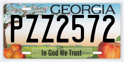 GA license plate PZZ2572
