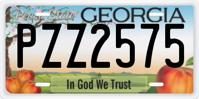 GA license plate PZZ2575