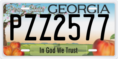 GA license plate PZZ2577