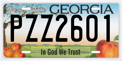 GA license plate PZZ2601