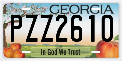 GA license plate PZZ2610