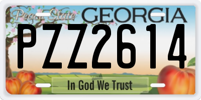 GA license plate PZZ2614