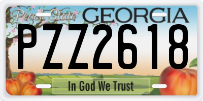 GA license plate PZZ2618