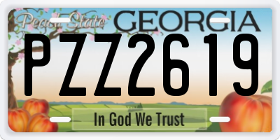 GA license plate PZZ2619