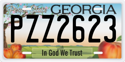 GA license plate PZZ2623
