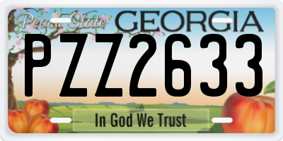 GA license plate PZZ2633