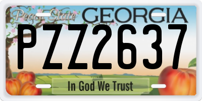 GA license plate PZZ2637
