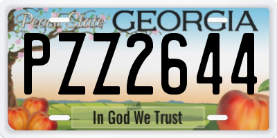 GA license plate PZZ2644