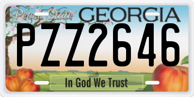GA license plate PZZ2646
