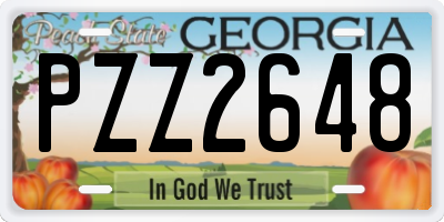 GA license plate PZZ2648
