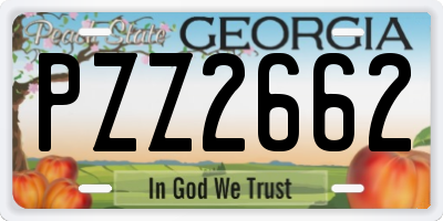 GA license plate PZZ2662