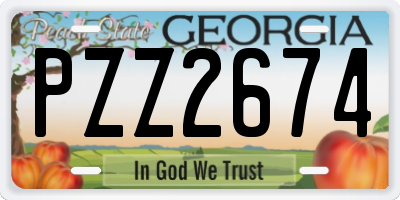 GA license plate PZZ2674