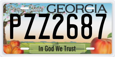 GA license plate PZZ2687