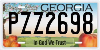 GA license plate PZZ2698