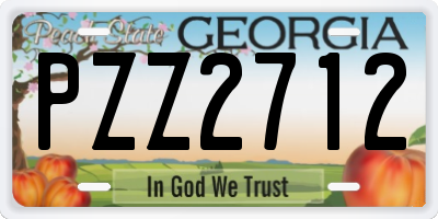 GA license plate PZZ2712