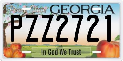 GA license plate PZZ2721
