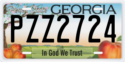 GA license plate PZZ2724