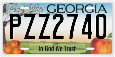 GA license plate PZZ2740