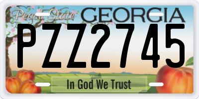 GA license plate PZZ2745