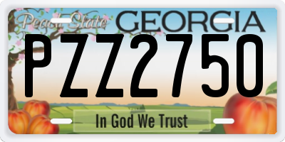 GA license plate PZZ2750