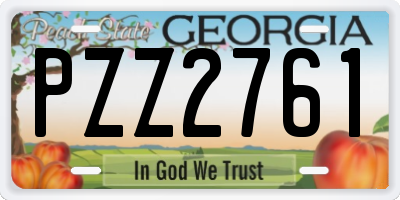 GA license plate PZZ2761