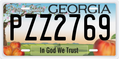 GA license plate PZZ2769